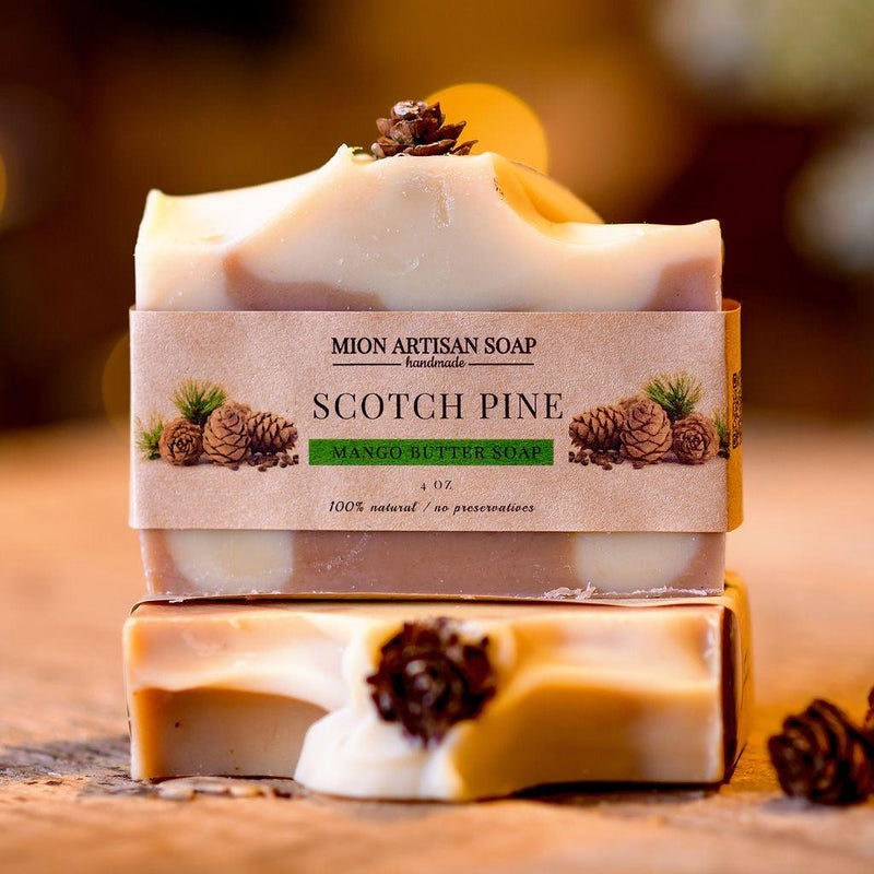 MION Artisan Soap Co. Scotch Pine | Mango Butter Soap Tan