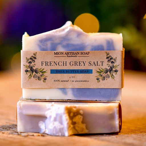 MION Artisan Soap Co. French Grey Salt | Shea Butter Soap Rosy Brown