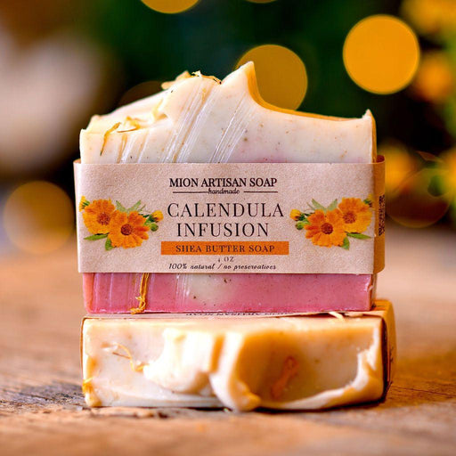 MION Artisan Soap Co. Calendula Infusion | Shea Butter Soap Rosy Brown