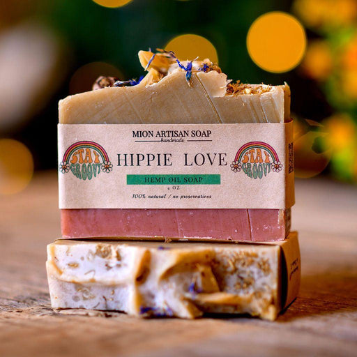 MION Artisan Soap Co. Hippie Love | Hemp Oil Soap Rosy Brown