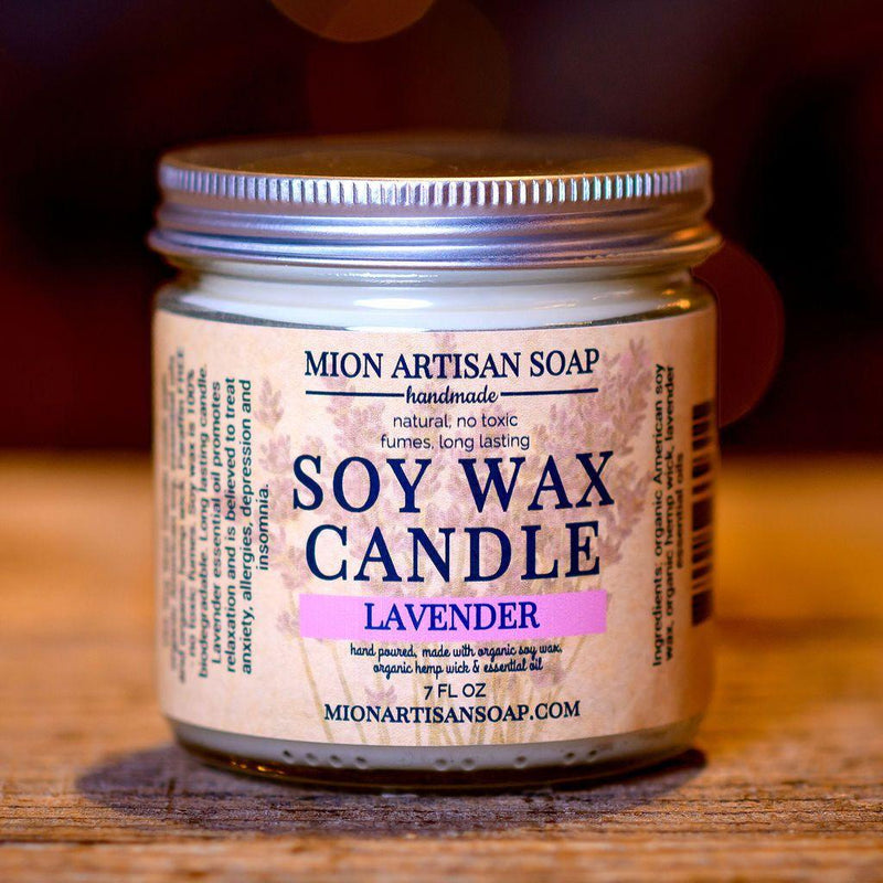 MION Artisan Soap Co. Lavender Soy Wax Candle | Long Lasting | 100% Natural Rosy Brown
