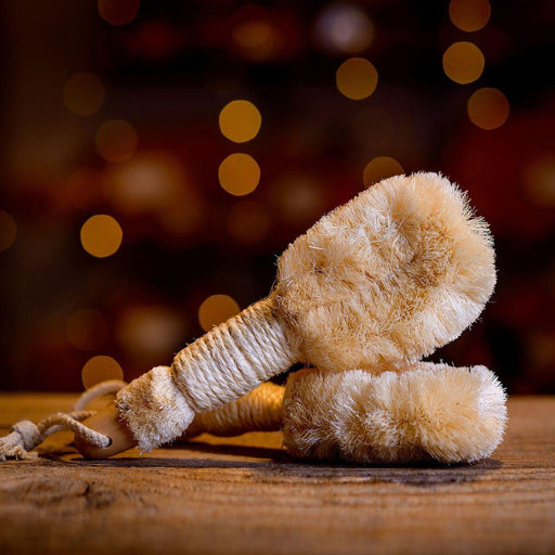 MION Artisan Soap Co. Natural Body Sisal Brush for Dry Brushing | Medium to Firm Rosy Brown