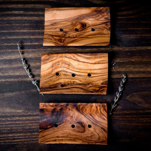 MION Artisan Soap Co. Olive Wood Soap Dish Black Oval,Rectangular