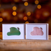 MION Artisan Soap Co. Gua Sha Facial Massaging Tool | Jade and Quartz Dark Red Jade,Quartz