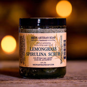MION Artisan Soap Co. Lemongrass Spirulina Sugar Scrub | Medium Black
