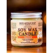 MION Artisan Soap Co. Orange Soy Wax Candle | Long Lasting | 100% Natural Dark Salmon