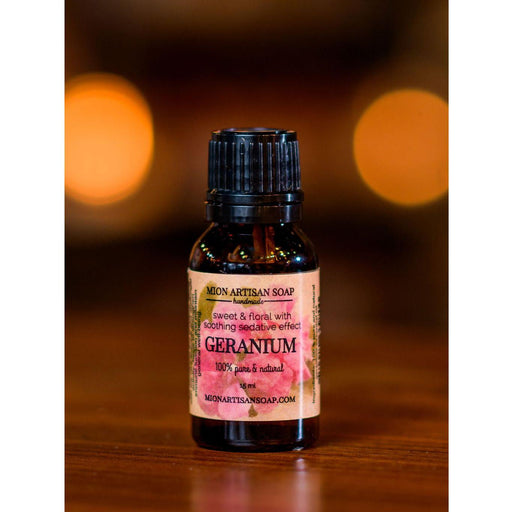 MION Artisan Soap Co. Geranium Essential Oil | Balancing, Natural Elegance Black