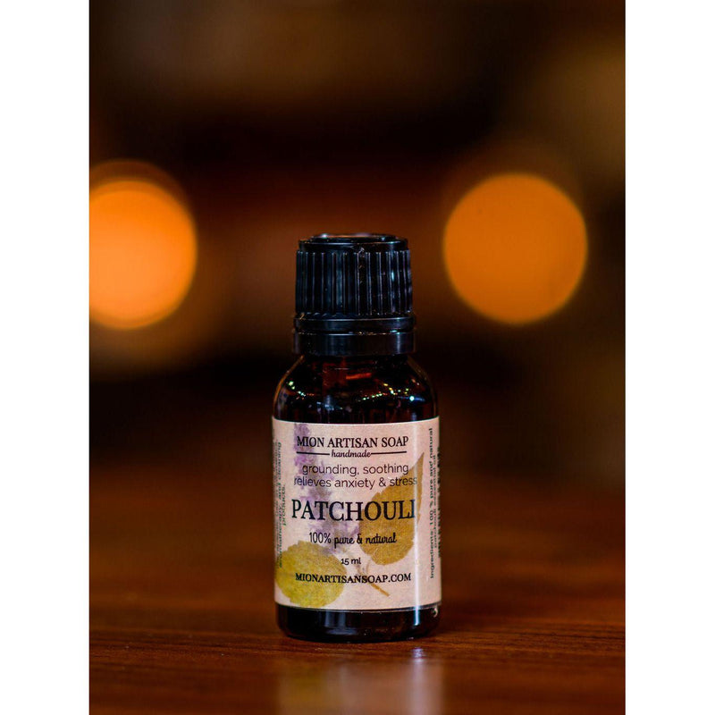 MION Artisan Soap Co. Patchouli Essential Oil | Grounding, Natural Tranquility Black