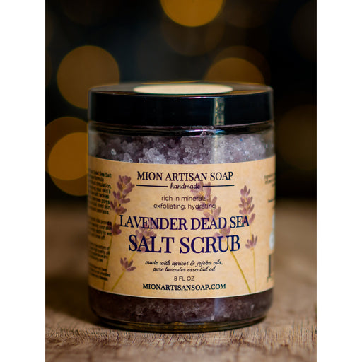 MION Artisan Soap Co. Lavender Dead Sea Salt Scrub | Medium Black