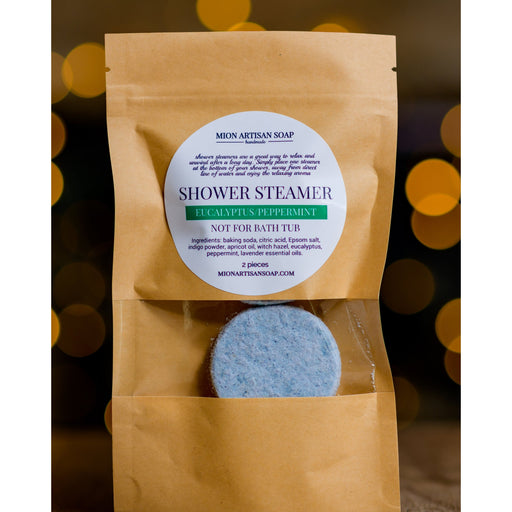 MION Artisan Soap Co. Shower Steamer - Eucalyptus & Peppermint Black