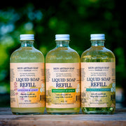 MION Artisan Soap Co. Liquid Soap Refill | Luxurious Foam for Hand & Body Black Citrus Blossom,Rose Blossom,Lavender & Lemon,Eucalyptus & Peppermint,Peppermint & Lemon,Pine & Cedar,Clove & Grapefruit