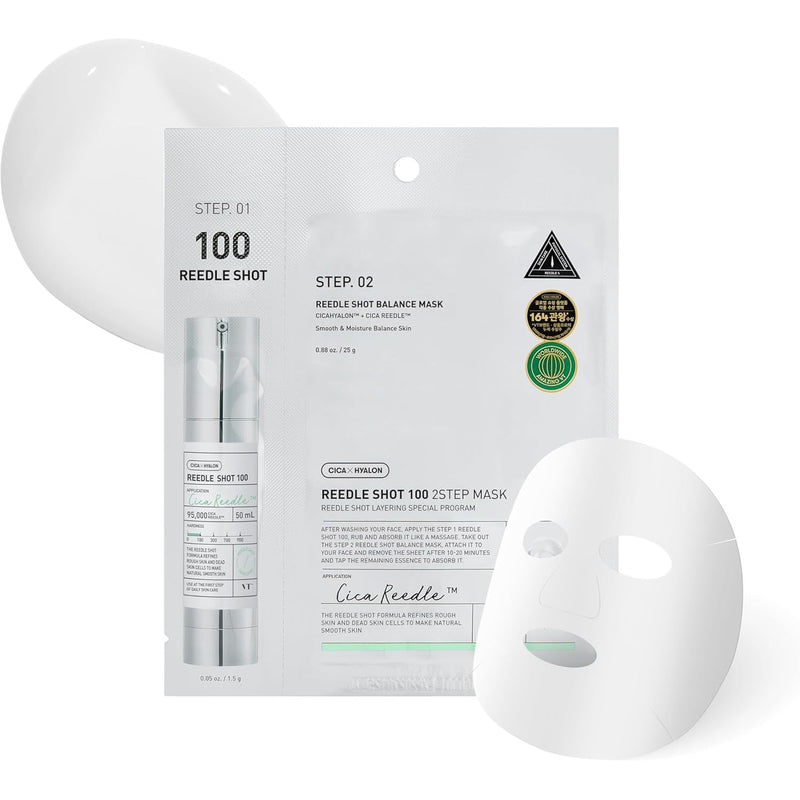 AsiaBeautyMall VT Reedle Shot 100 2-Step Mask Face Mask White Smoke