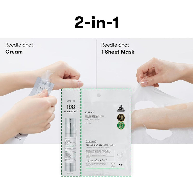 AsiaBeautyMall VT Reedle Shot 100 2-Step Mask Face Mask White Smoke