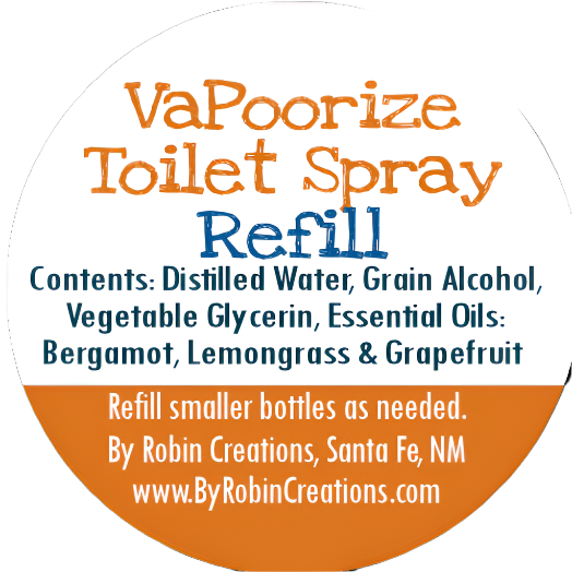By Robin Creations VaPoorize Before-You-Go Toilet Spray Toilet Spray Chocolate 2 oz Glass Spray Bottle,3.4oz Glass Spray Bottle,8.5oz Refill Pouch