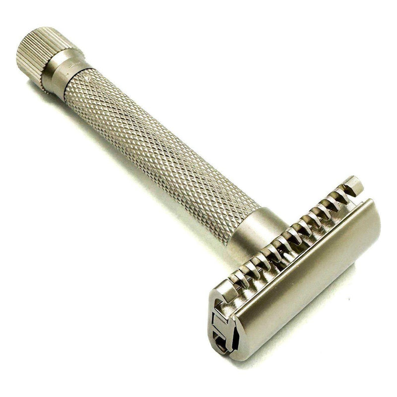 Parker Parker Variant Adjustable Open Comb Safety Razor - Satin Chrome [VAR SC OC] Safety Razor Dark Gray