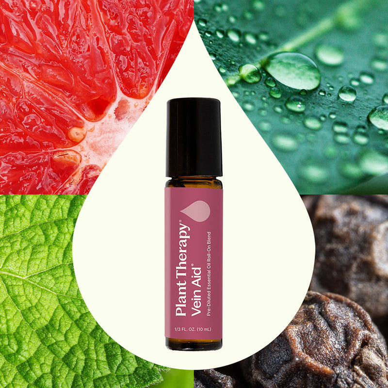 Plant Therapy Vein Aid Essential Oil Blend Pre-Diluted Roll-On Essential Oil Seashell 10 mL