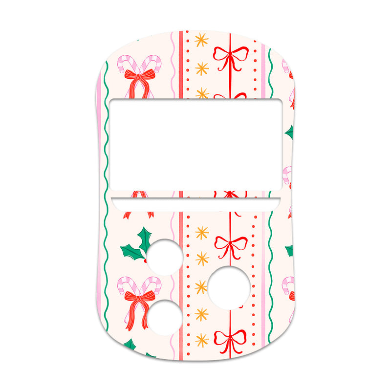 Peelz Holly Jolly Ribbon OneTouch Verio Flex Glucometer Sticker - Pump Peelz Peelz/Stickers White Smoke