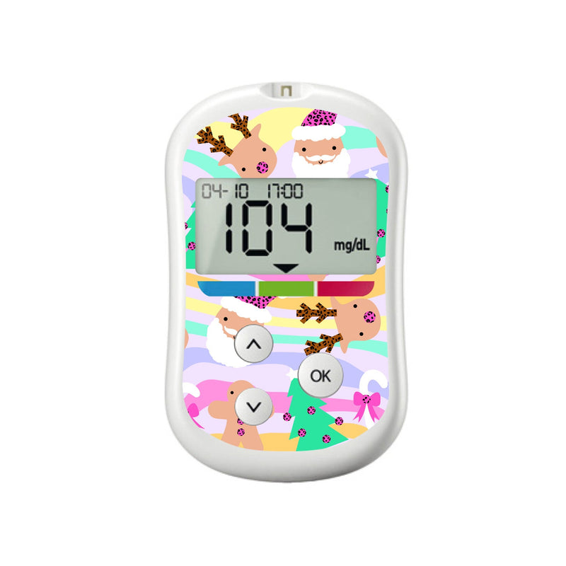 Peelz Christmas Pastel Sticker for OneTouch Verio Flex Glucometer Peelz/Stickers White Smoke