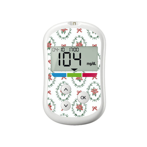 Peelz Poinsettia Parade OneTouch Verio Flex Glucometer Sticker - Pump Peelz Peelz/Stickers White Smoke