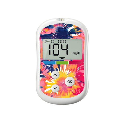 Peelz Summer Tie Dye for OneTouch Verio Flex Glucometer Peelz/Stickers White Smoke