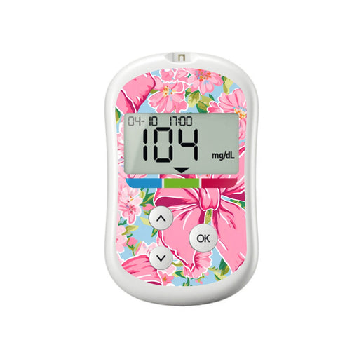 Peelz Blossom Bows for OneTouch Verio Flex Glucometer Peelz/Stickers White Smoke