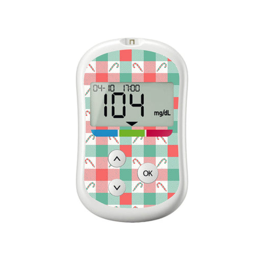 Peelz Peppermint Plaid OneTouch Verio Flex Glucometer Sticker - Pump Peelz Peelz/Stickers White Smoke