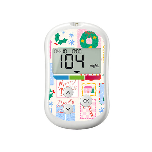 Peelz Holiday Greetings OneTouch Verio Flex Glucometer Sticker - Pump Peelz Peelz/Stickers White Smoke