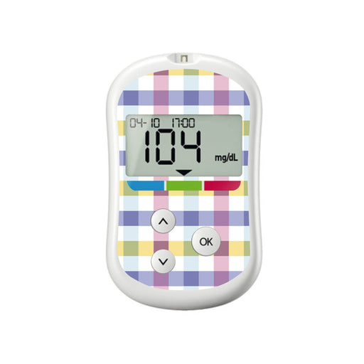 Peelz Spring Plaid for OneTouch Verio Flex Glucometer Peelz/Stickers White Smoke
