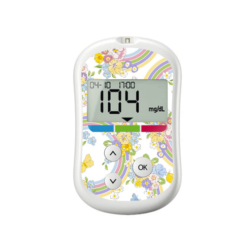 Peelz Rainbow Blooms for OneTouch Verio Flex Glucometer Peelz/Stickers White Smoke