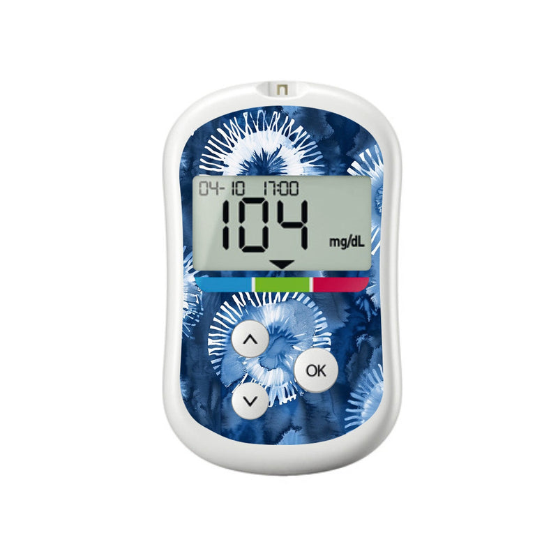 Peelz Monochrome Blue Tie Dye for OneTouch Verio Flex Glucometer Peelz/Stickers White Smoke