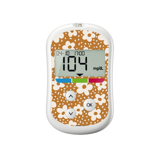 Peelz Caramel Daisies OneTouch Verio Flex Glucometer Sticker - Pump Peelz Peelz/Stickers White Smoke