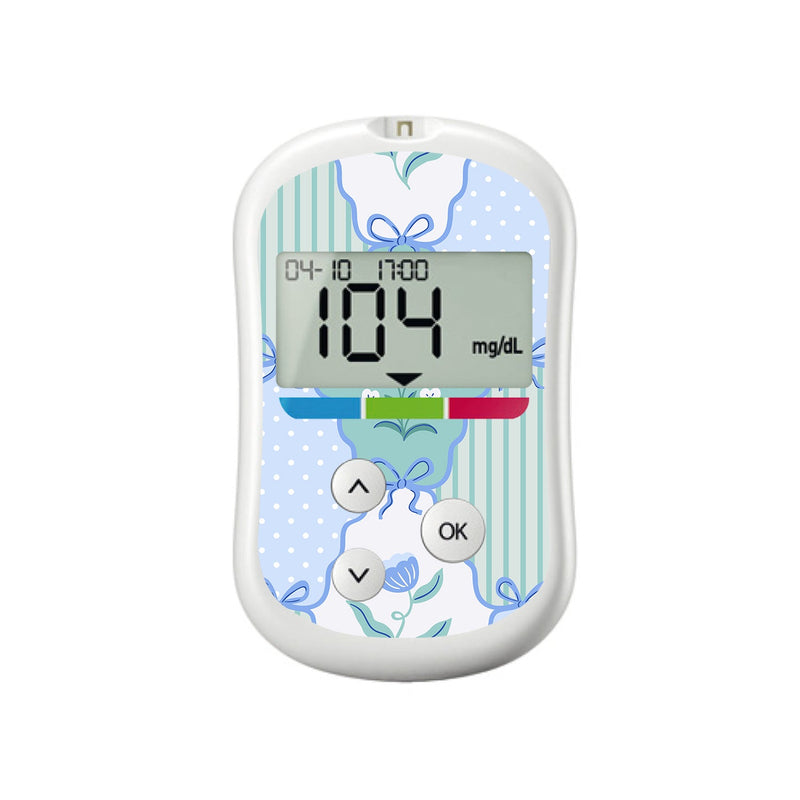 Peelz Cottage Bows OneTouch Verio Flex Glucometer Sticker - Pump Peelz Peelz/Stickers White Smoke