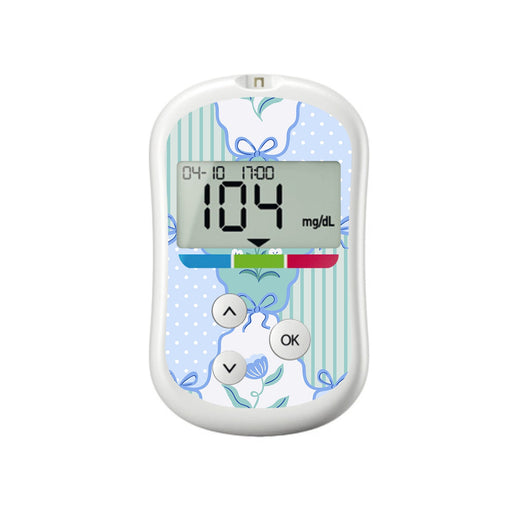 Peelz Cottage Bows OneTouch Verio Flex Glucometer Sticker - Pump Peelz Peelz/Stickers White Smoke