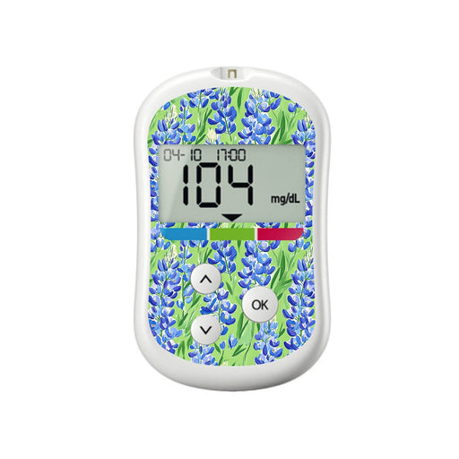 Peelz Blue Blooms for OneTouch Verio Flex Glucometer Peelz/Stickers White Smoke