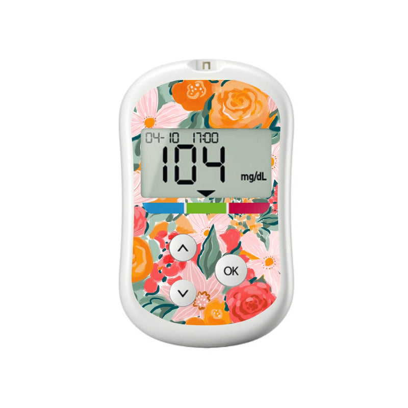 Peelz Blush Blossom for OneTouch Verio Flex Glucometer Peelz/Stickers White Smoke