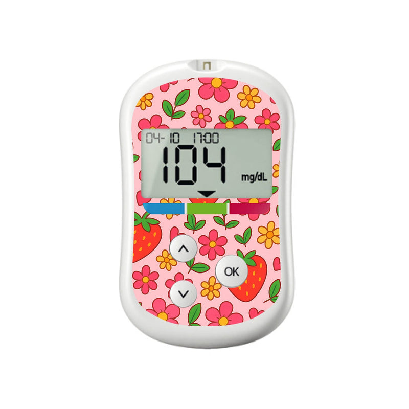 Peelz Strawberry Garden OneTouch Verio Flex Glucometer Sticker - Pump Peelz Peelz/Stickers White Smoke