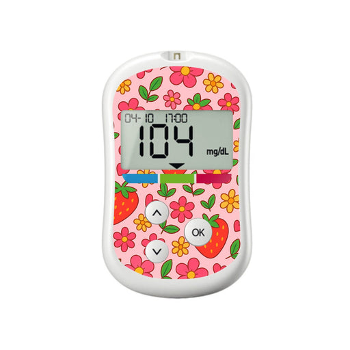 Peelz Strawberry Garden OneTouch Verio Flex Glucometer Sticker - Pump Peelz Peelz/Stickers White Smoke