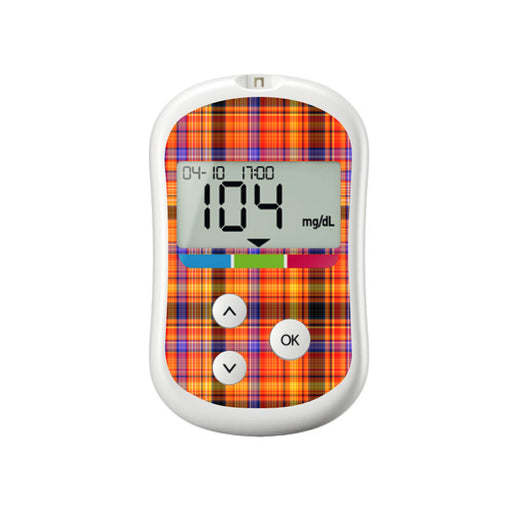 Peelz Pumpkin Plaid OneTouch Verio Flex Glucometer Sticker - Pump Peelz Peelz/Stickers White Smoke
