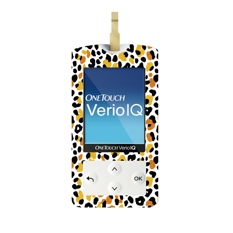 Peelz Golden Leopard OneTouch Verio IQ Glucometer Sticker - Pump Peelz Peelz/Stickers White Smoke