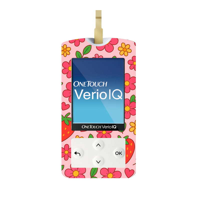 Peelz Strawberry Garden OneTouch Verio IQ Glucometer Sticker - Pump Peelz Peelz/Stickers White Smoke