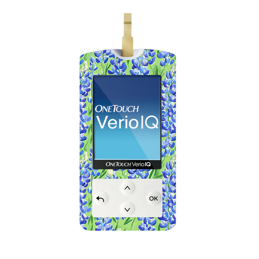Peelz Blue Blooms for OneTouch Verio IQ Glucometer Peelz/Stickers White Smoke