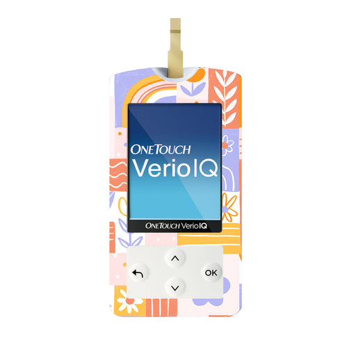 Peelz Wildflower Doodle OneTouch Verio IQ Glucometer Sticker - Pump Peelz Peelz/Stickers White Smoke