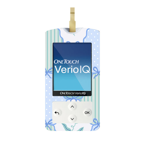 Peelz Cottage Bows OneTouch Verio IQ Glucometer Sticker - Pump Peelz Peelz/Stickers White Smoke
