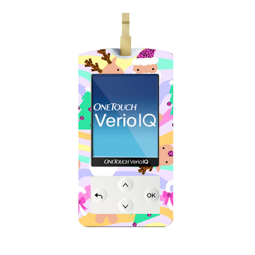 Peelz Christmas Pastel Sticker for OneTouch Verio IQ Glucometer Peelz/Stickers White Smoke