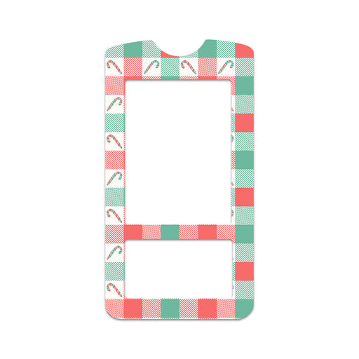 Peelz Peppermint Plaid OneTouch Verio IQ Glucometer Sticker - Pump Peelz Peelz/Stickers White Smoke