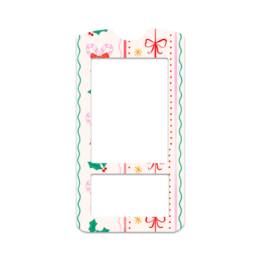 Peelz Holly Jolly Ribbon OneTouch Verio IQ Glucometer Sticker - Pump Peelz Peelz/Stickers White Smoke