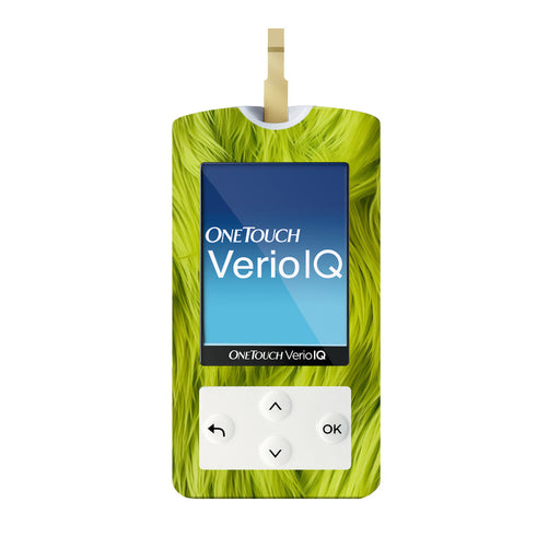 Peelz Green Fur Sticker for OneTouch Verio IQ Glucometer Peelz/Stickers White Smoke