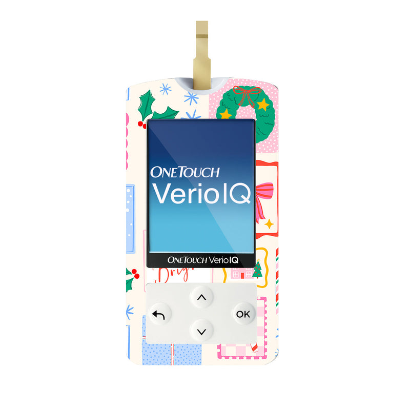 Peelz Holiday Greetings OneTouch Verio IQ Glucometer Sticker - Pump Peelz Peelz/Stickers White Smoke