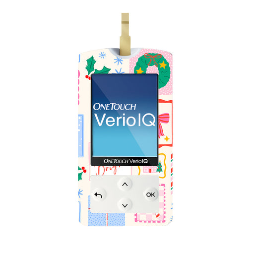 Peelz Holiday Greetings OneTouch Verio IQ Glucometer Sticker - Pump Peelz Peelz/Stickers White Smoke