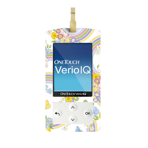 Peelz Rainbow Blooms for OneTouch Verio IQ Glucometer Peelz/Stickers White Smoke